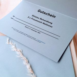 Gutschein Shiatsu Massage Behandlung